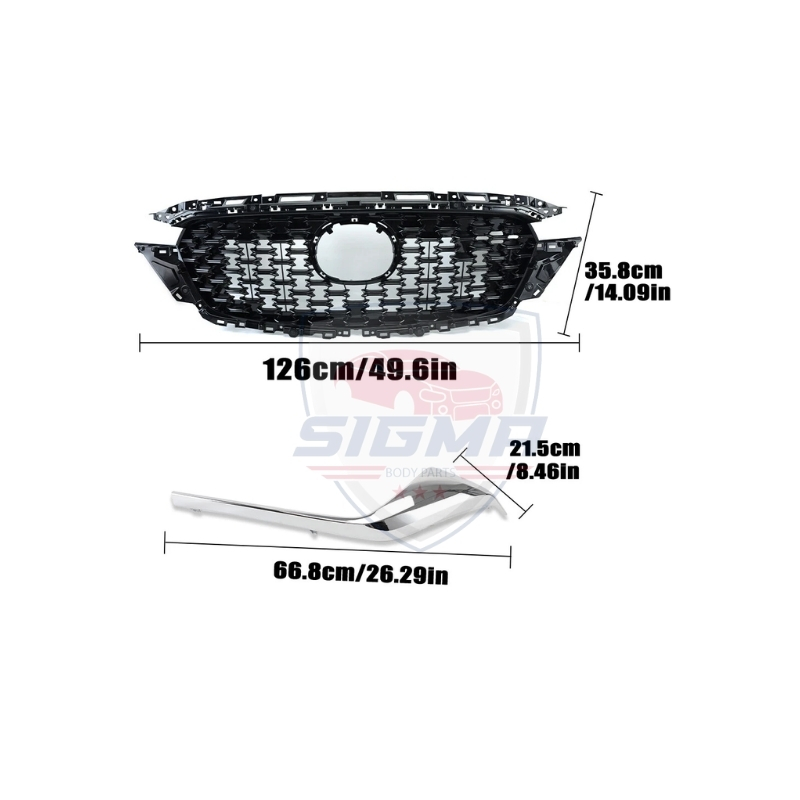 2022-2023 Mazda CX-5 Front Bumper Grille Black With Chrome Trims - Image 5